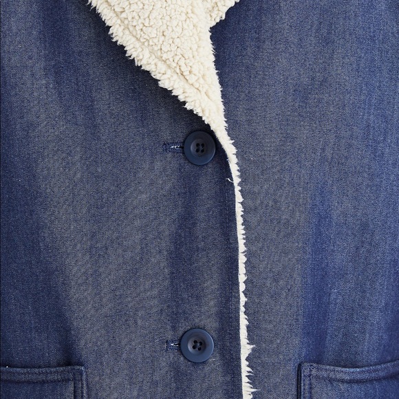 Madewell Sherpa denim cocoon coat - Picture 4 of 12